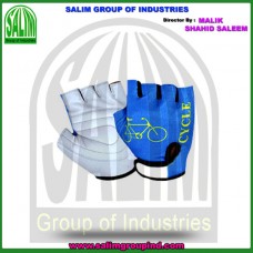 Leather Bicycle Gloves Printed Lycra